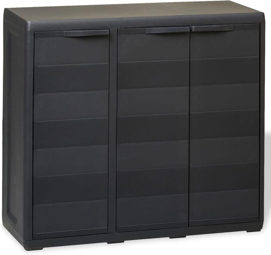 VidaXL Tuinkast Tuinkasten Tuin Kast Tuin Kast Tuinkast met 2 schappen zwart