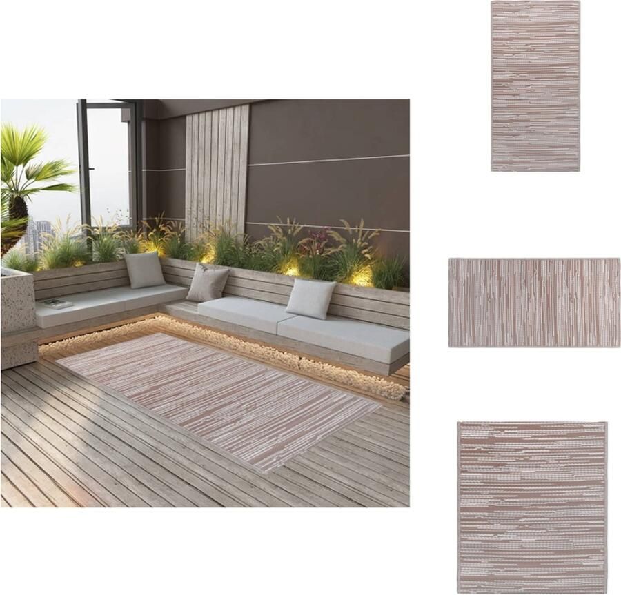 VidaXL Tuinkleed Tuinkleden Terraskleed Terraskleden Buitenkleed ARAKIL 120x180 cm PP bruin