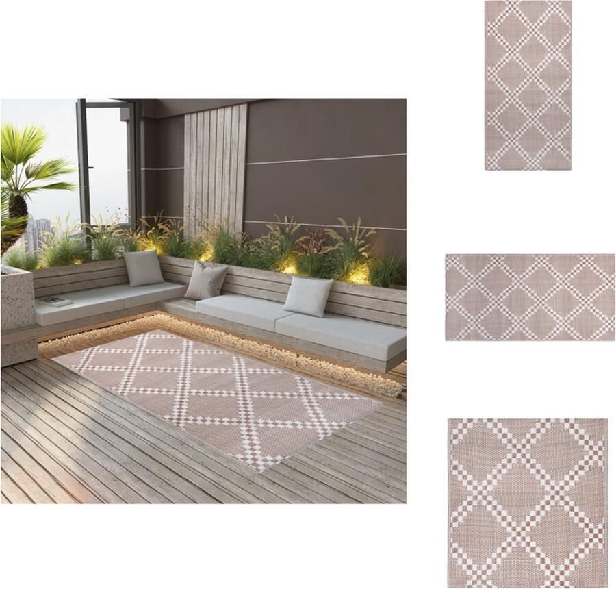 VidaXL Tuinkleed Tuinkleden Terraskleed Terraskleden Buitenkleed ARAKIL 160x230 cm PP bruin