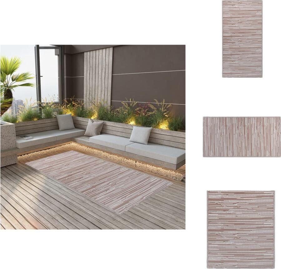 VidaXL Tuinkleed Tuinkleden Terraskleed Terraskleden Buitenkleed ARAKIL 80x150 cm PP bruin