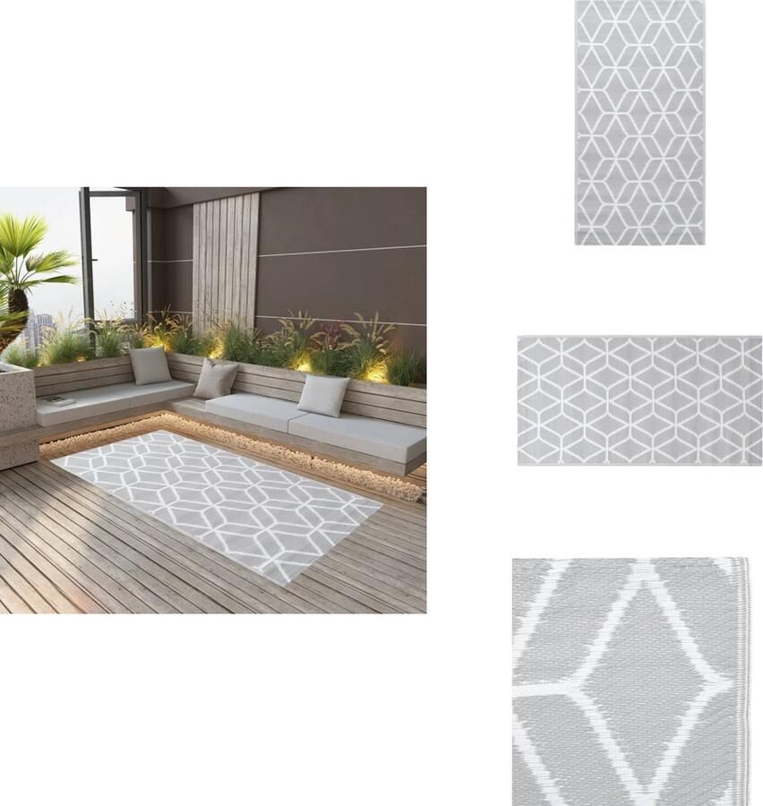 VidaXL Tuinkleed Tuinkleden Terraskleed Terraskleden Buitenkleed ARAKIL 120x180 cm PP grijs