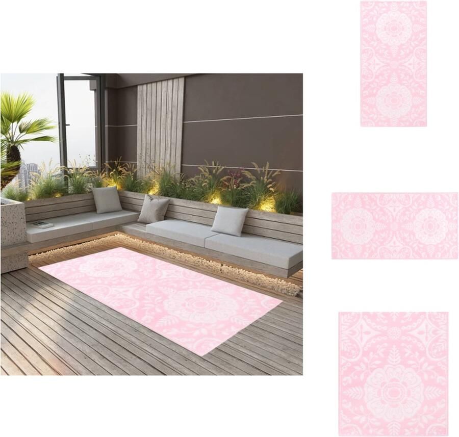 VidaXL Tuinkleed Tuinkleden Terraskleed Terraskleden Buitenkleed ARAKIL 120x180 cm PP roze