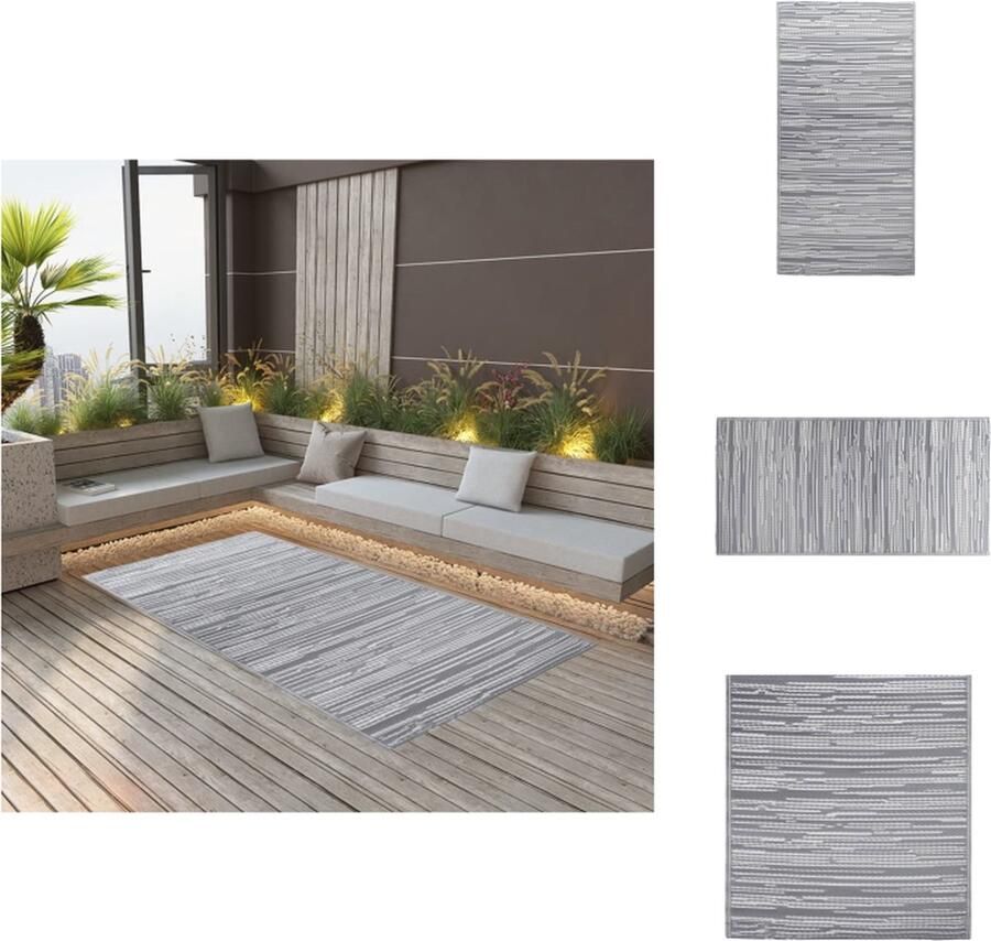 VidaXL Tuinkleed Tuinkleden Terraskleed Terraskleden Buitenkleed ARAKIL 160x230 cm PP grijs