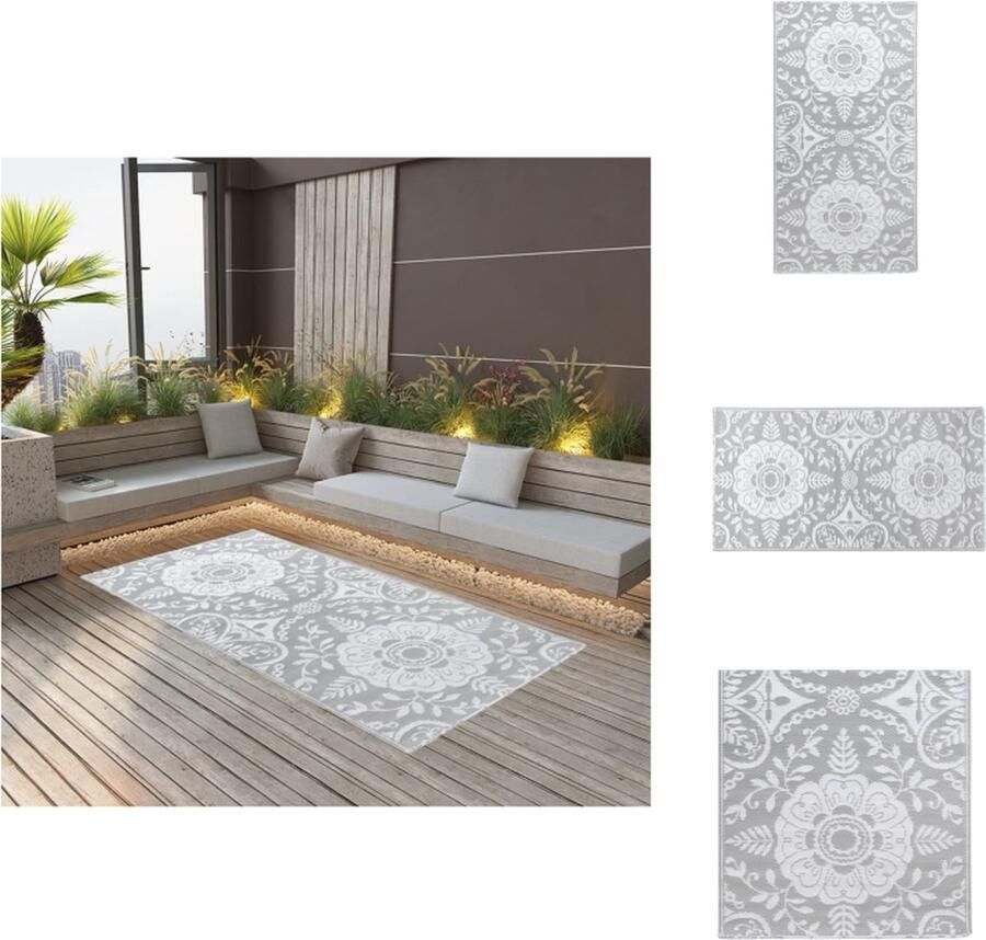 VidaXL Tuinkleed Tuinkleden Terraskleed Terraskleden Buitenkleed ARAKIL 160x230 cm PP lichtgrijs