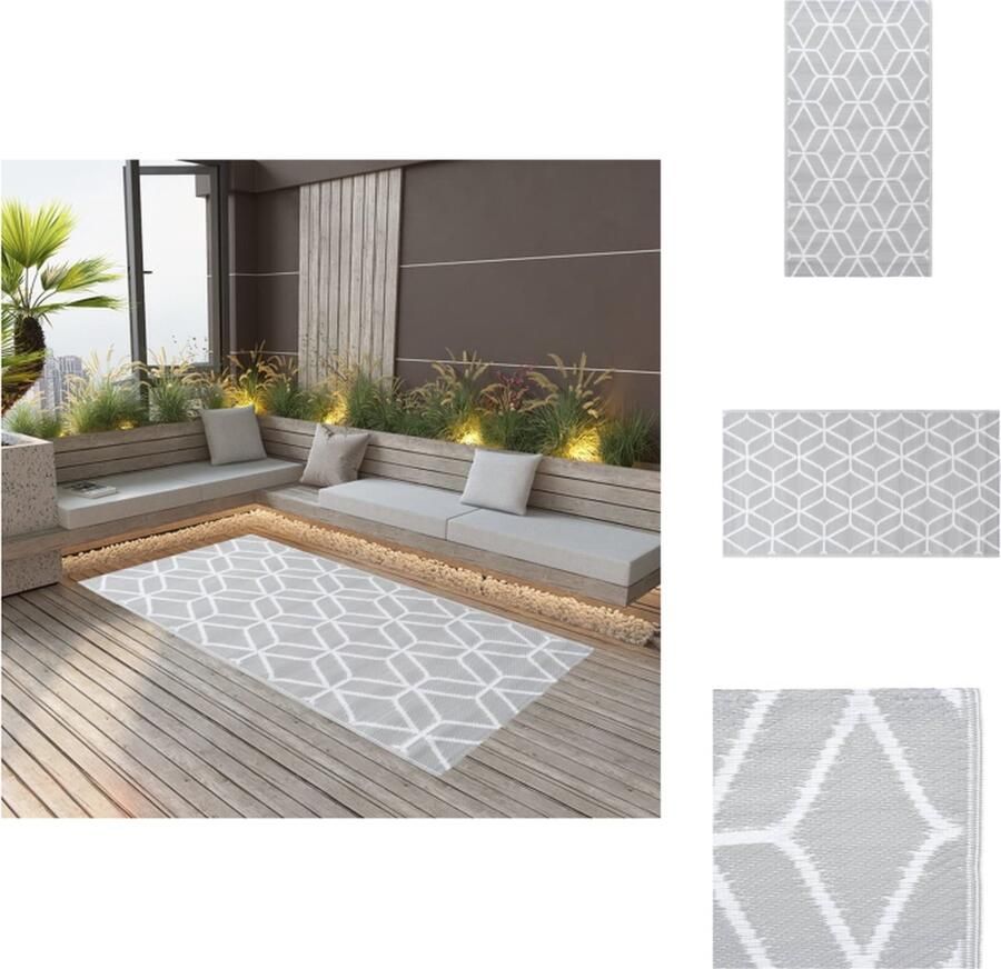 VidaXL Tuinkleed Tuinkleden Terraskleed Terraskleden Buitenkleed ARAKIL 190x290 cm PP grijs