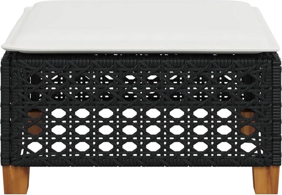 VidaXL -Tuinkruk-met-kussen-63 5x56x32-cm-poly-rattan-zwart - Foto 2