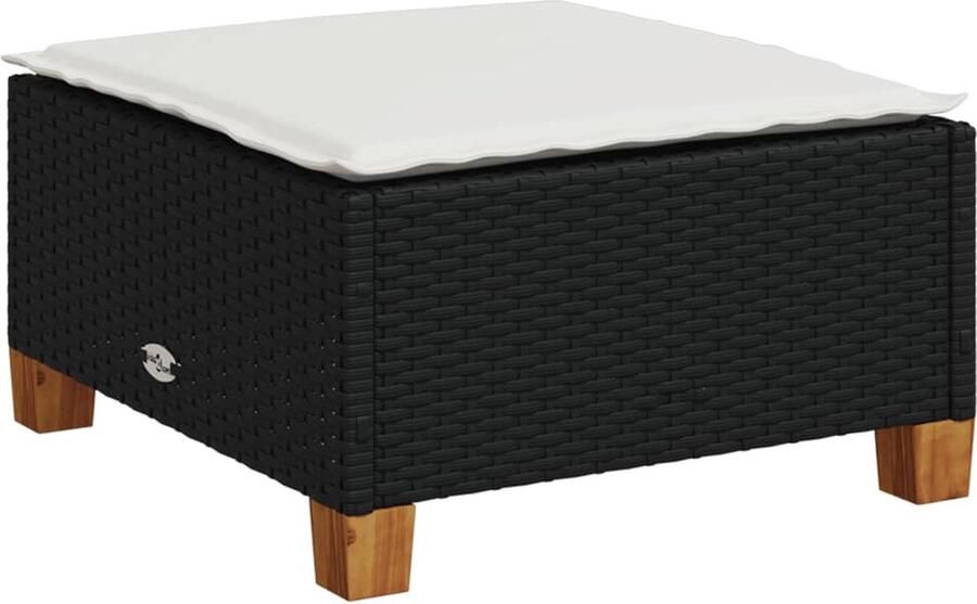 VidaXL Tuinkruk Zwart Inclusief Crèmekleurig Kussen