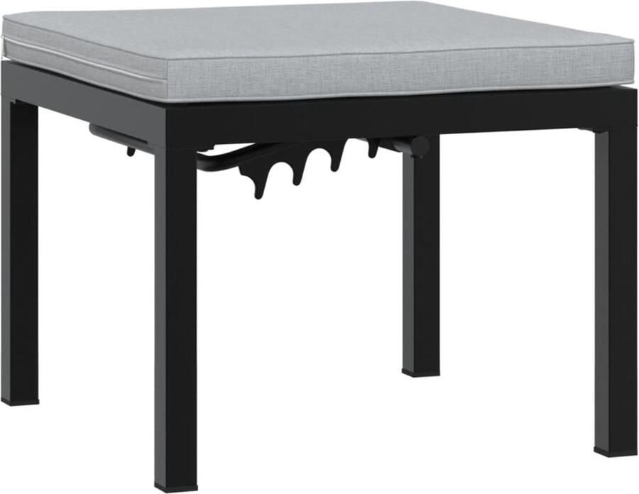 VidaXL Tuinkruk met kussen gepoedercoat staal zwart