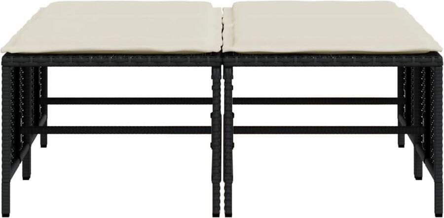 VidaXL -Tuinkrukken-met-kussens-4-st-poly-rattan-zwart - Foto 2
