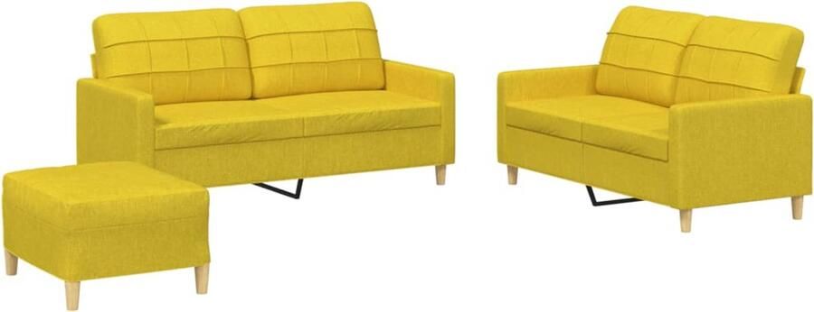 The Living Store loungeset Light Yellow 2-zitsbank + voetenbank 138 x 77 x 80 cm Comfortabel en duurzaam Stijlvol design Montage vereist