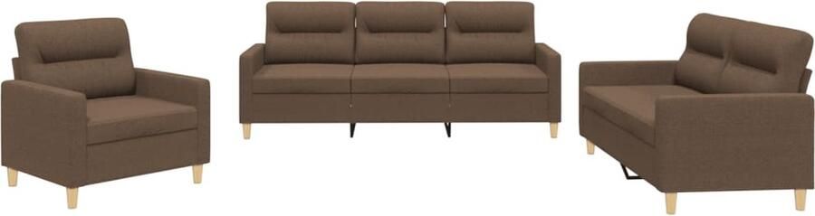 The Living Store Loungeset 138 x 77 x 80 cm Bruin stof en metaal Loungeset Tuinmeubilair Buitenset Loungebank Stoffen Bank