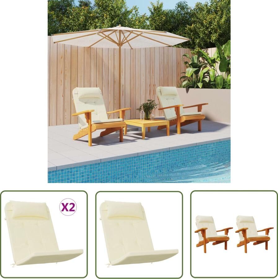 The Living Store Adirondack Stoelkussen 126 x 58 x 4.5 cm Lichtgewicht Waterbestendig Schuimvezel vulling Adirondack Stoel Kussentje Tuinstoel Kussen Lounge Stoel Kussen Outdoor Kussen Balkon Kussen