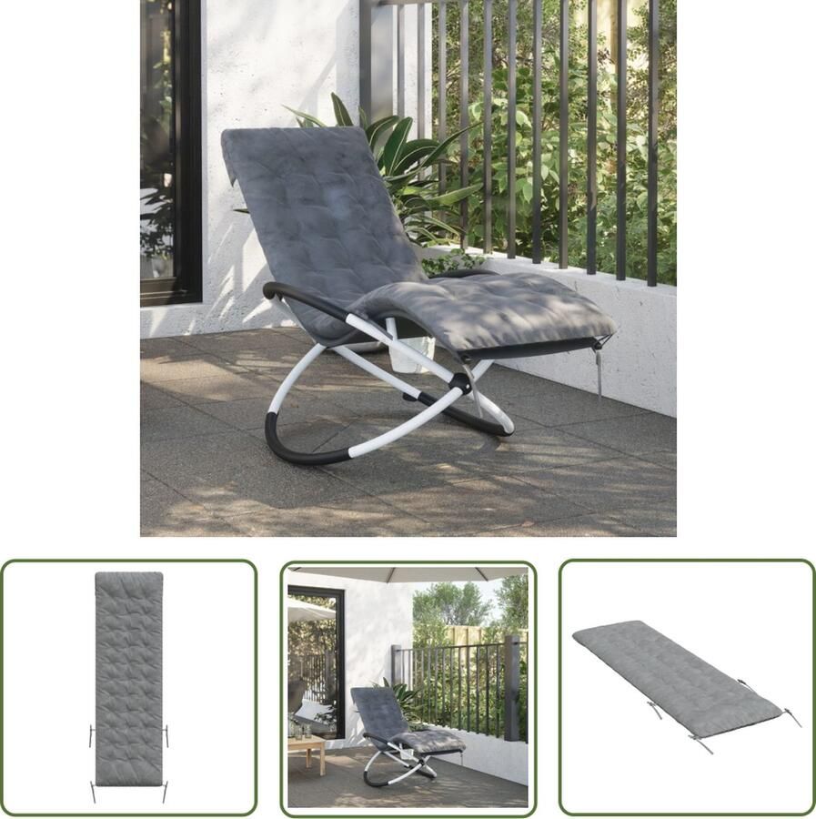 The Living Store Ligbedkussen Grijs Kunstsuède 160 x 50 x 10 cm Geschikt voor Binnen Buiten Ligbedkussen Tuinstoel Lounge Stoel Outdoor Kussen Balkon Kussen