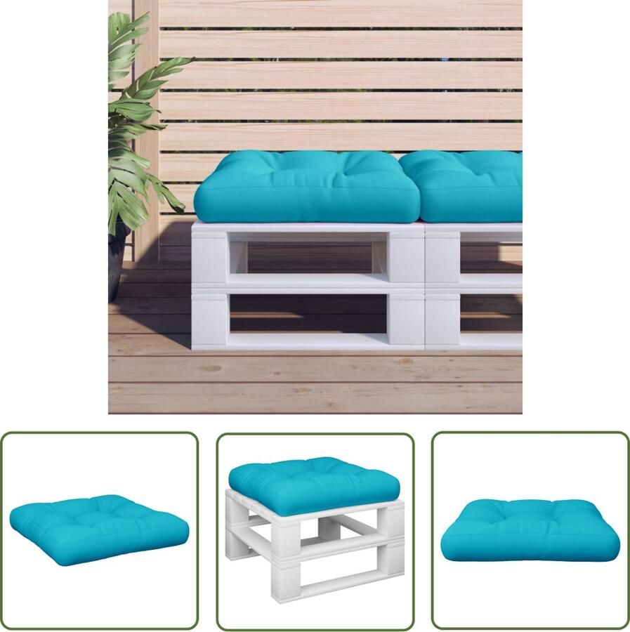 The Living Store Palletkussen Turquoise 60x61.5x10 cm Oxford stof Waterafstotend Palletkussen Tuinstoel Buitenaanlegger Outdoordecoratie Loungebekleding