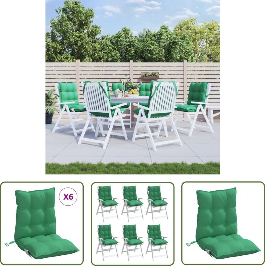 The Living Store Stoelkussen met lage rug 100 x 50 x 7 cm Groen Oxford stof Waterafstotend conform beschrijving Stoelkussens Tuinstoel Lounge Stoel Outdoor Accessoires Balkondecoratie