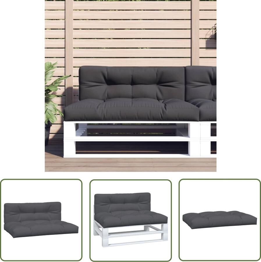 The Living Store Palletkussens 120 x 80 x 12 cm Waterafstotend en UV-bestendig Palletkussens Tuinstoelen Lounge Meubilair Outdoor Accessoires Balkondecoratie