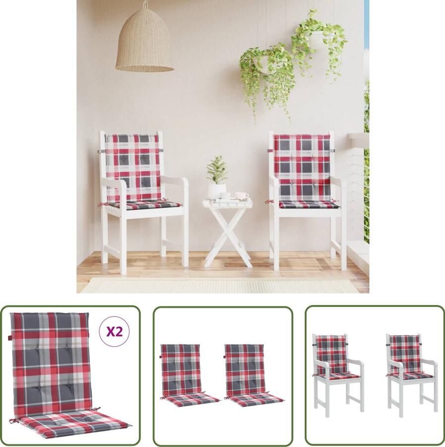 VidaXL Tuinstoelkussens 100x50x3 cm Set van 2 Tuinstoel Kussentje Oxford Stof Waterdicht Outdoor Kussen Balkon Kussen