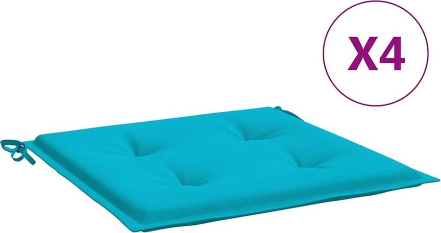 VidaXL Tuinstoelkussens 4 stuks 50x50x3 cm Turquoise Tuinstoel Kussentje Buitenstedelijke Kussens Oxford Stof Turkoois Kussen Waterdicht Kussen Balkon Kussens - Foto 2