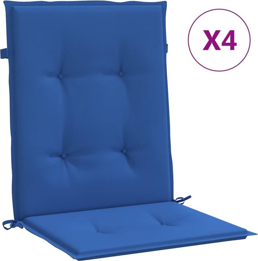 VidaXL Tuinstoelkussens 4 stuks Koningsblauw 100x50x3 cm Stoelkussens Oxford Stof Blauw Lounge Set Tuinkamer Buitendecoratie Balkondecoratie Comfort Zachte Vulling - Foto 2