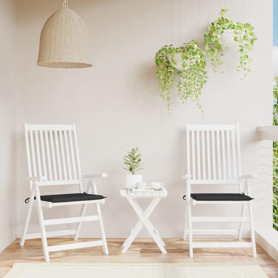 VidaXL Tuinstoelkussens 40x40x3 cm Zwart Waterafstotend Tuinstoel Kussentjes Oxford Stof Kussens Outdoor Kussens Zitzak Kussens Balkon Kussens Terras Kussens Lounge Set Kussens - Foto 2
