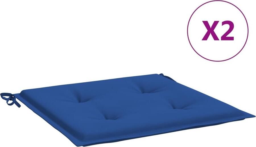 VidaXL Tuinstoelkussens 50x50x3 cm Blauw Tuinstoel Kussentje Oxford Stof Blauw Kussen Buitentoepassing Outdoor Kussen Zitcomfort Antislip - Foto 2