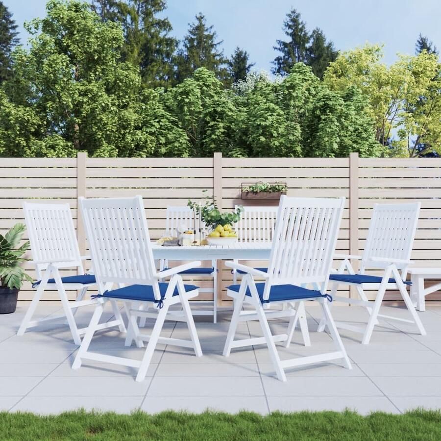 VidaXL Tuinstoelkussens 6 st 40x40x3 cm blauw Tuinstoel Kussens Outdoor Kussens Balkon Kussens Lounge Kussens Blauw Kussen Oxford Stof Kussens Waterafstotende Kussens - Foto 2