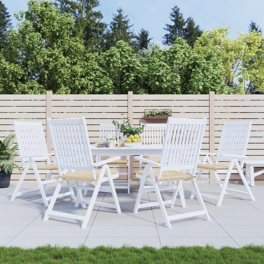 VidaXL Tuinstoelkussens 6 st Beige 40x40x3 cm Tuinstoelkussens Oxford Stof Waterafstotende Kussens Voor Tuinstoel Beige Kussens Lounge Kussens - Foto 2