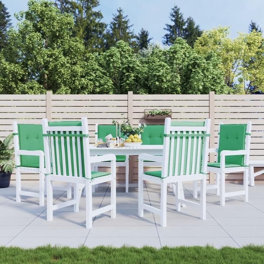 VidaXL Tuinstoelkussens 6 st groen 100x50x3 cm Tuinstoel Kussentje Outdoor Kussens Lounge Kussens Balkon Kussens Tuinkamer Accessoires Stoelkussens - Foto 2
