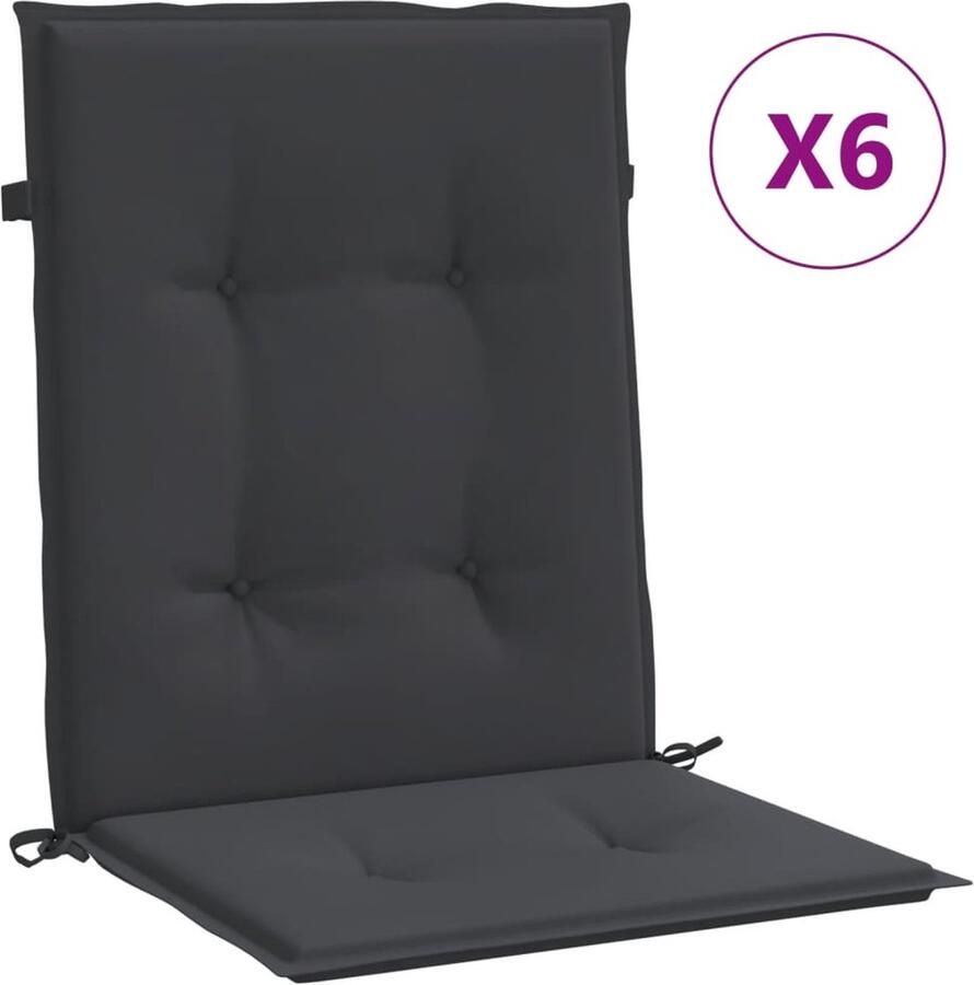 VidaXL Tuinstoelkussens 6 st Oxford Stof Zwart Stoelkussens Oxford Stof Lounge Set Tuinkamer Buitendecoratie Balkondecoratie Terrasdecoratie Zitzakken Comfort - Foto 2