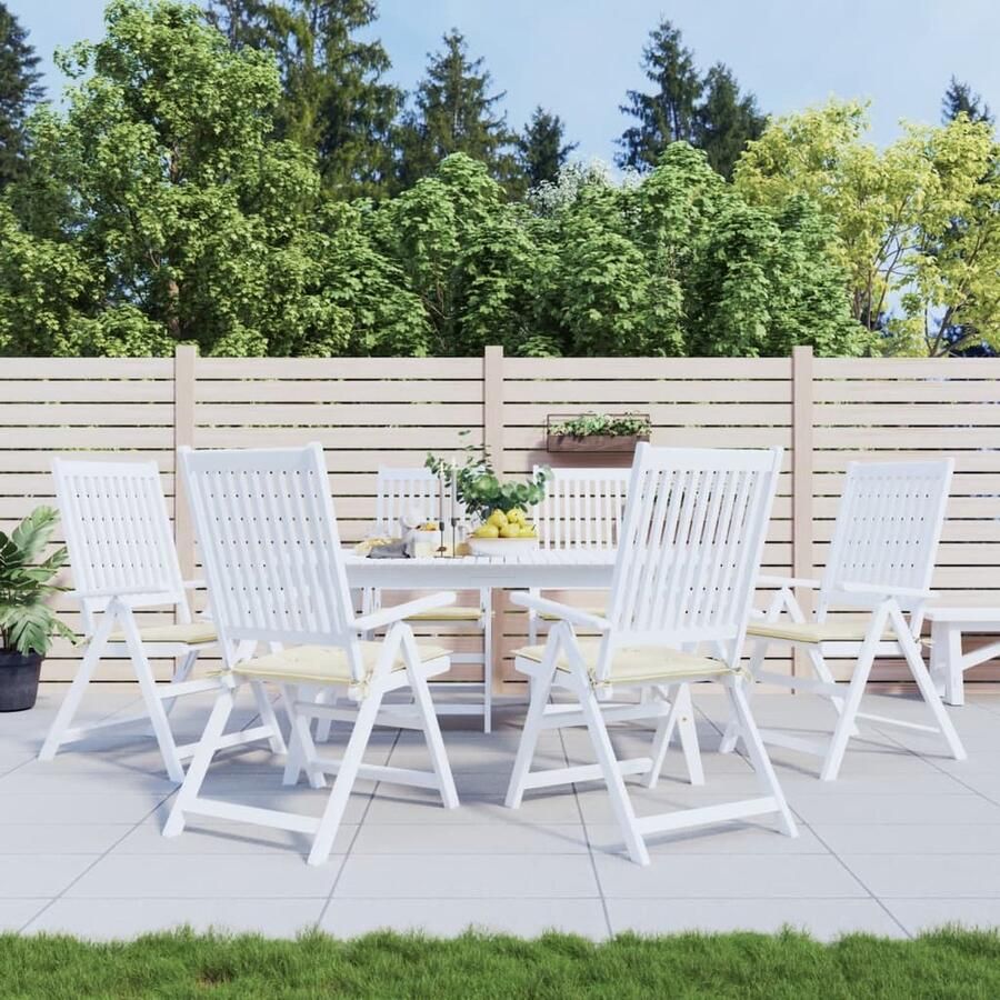 VidaXL Tuinstoelkussens 6 stuks 50x50x3 cm crèmekleurig Stoelkussens Tuinstoel Terrasstoel Outdoor Kussens Comfort Kussens Oxford Stof Waterbestendige Kussens Creme Kleur - Foto 2