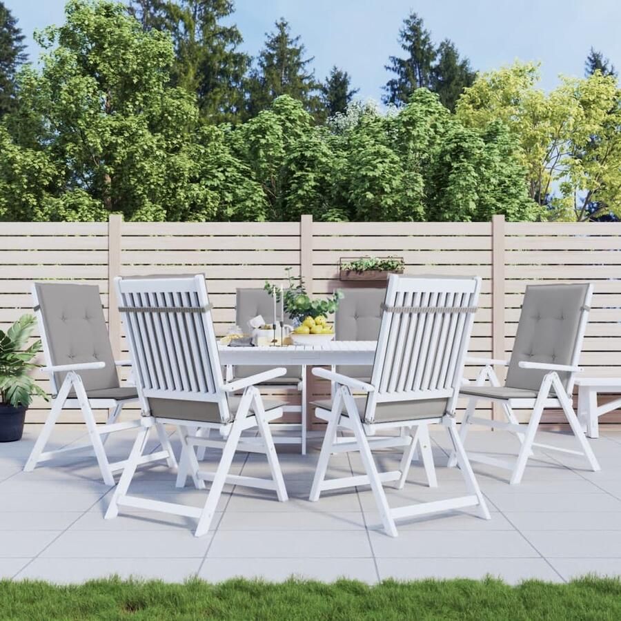 VidaXL Tuinstoelkussens Hoge Rug 120x50x3 cm Grijs Tuinstoel Kussentje Buitenkussens Stoelkussens Lounge Kussens Balkon Kussens Patio Kussens Waterafstotende Kussens Grijs Kussen - Foto 2