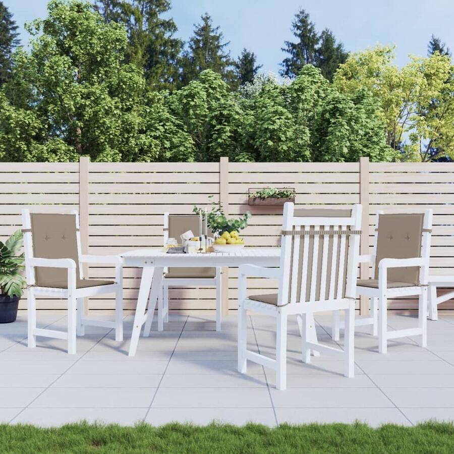 VidaXL Tuinstoelkussens Taupe Set van 4 Tuinstoel Kussentje Oxford Stof Taupe Waterdicht Lounge Kussen Balkon Kussen Terras Kussen Outdoor Kussen - Foto 2