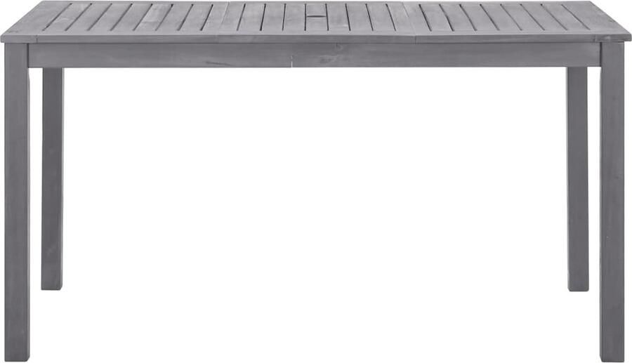 VidaXL Tuintafel 140x80x74 cm Acaciahout Greywash Tuintafel Acacia Hout Grijs Eettafel Outdoor Meubels Tuindecoratie Lounge Set