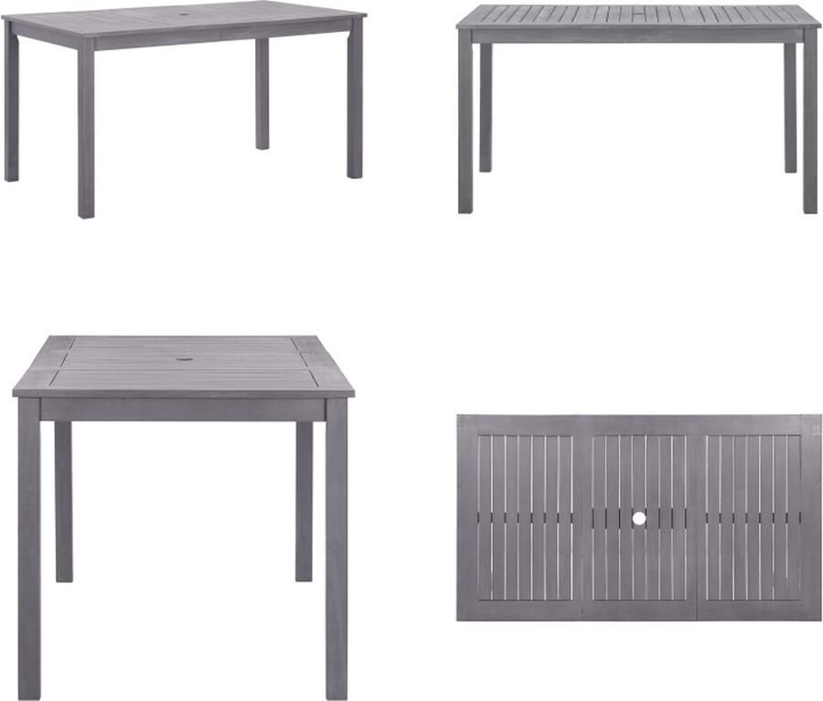 VidaXL Tuintafel 140x80x74 cm massief acaciahout greywash Tuintafel Acacia Hout Grijs Eettafel Outdoor Meubels Tuindecoratie Lounge Set Tuintafel Tuintafels Houten Buitentafel Houten Buitentafels