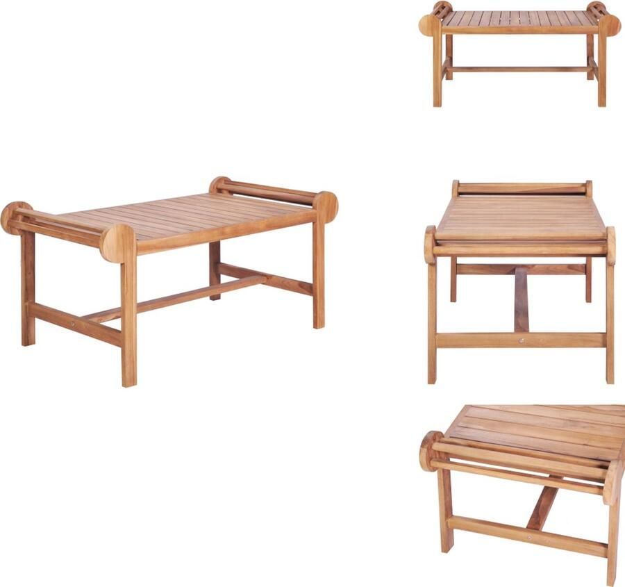 VidaXL Tuintafel Tuintafels Buitentafel Buitentafels Salontafel 100x50x45 cm massief teakhout