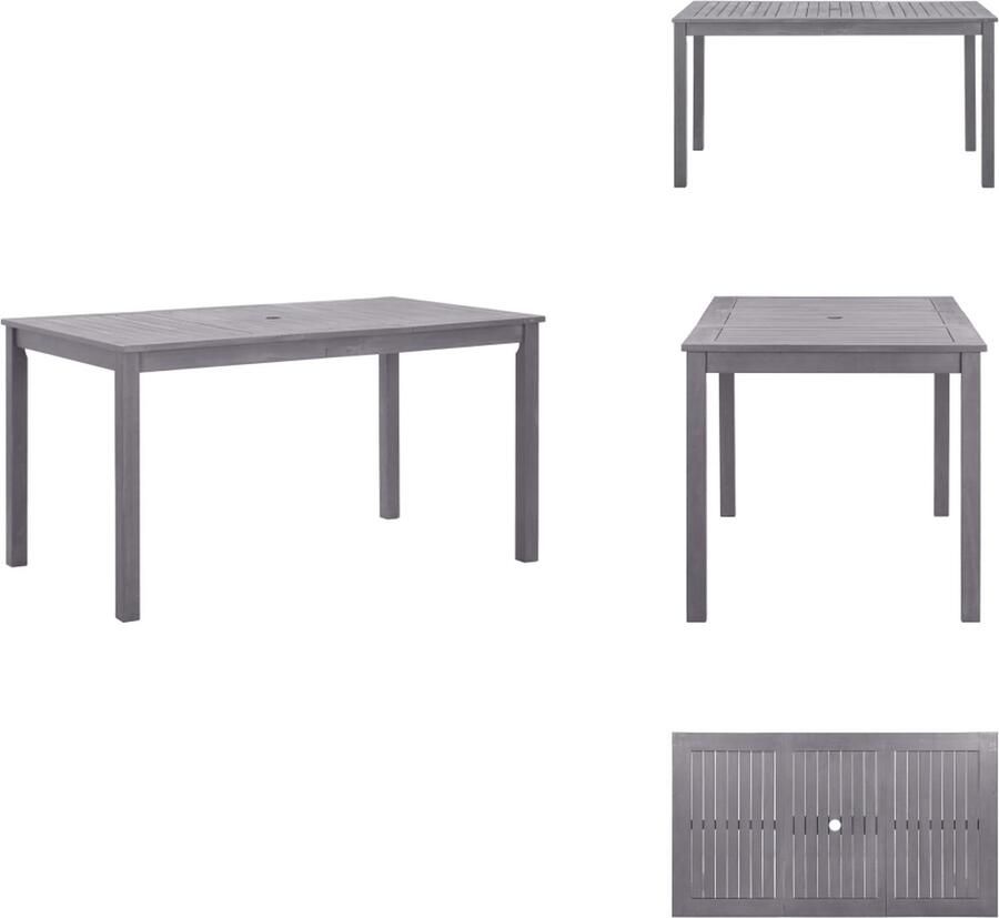 VidaXL Tuintafel Tuintafels Houten Buitentafel Houten Buitentafels Tuintafel 140x80x74 cm massief acaciahout greywash