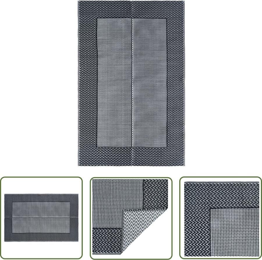 The Living Store Buitenkleed ARAKIL 120x180 cm PP grijs Tuintapijt Outdoor Vloerbedekking Patio Dekens Terrasdecoratie Polypropylene Tapijt - Foto 3