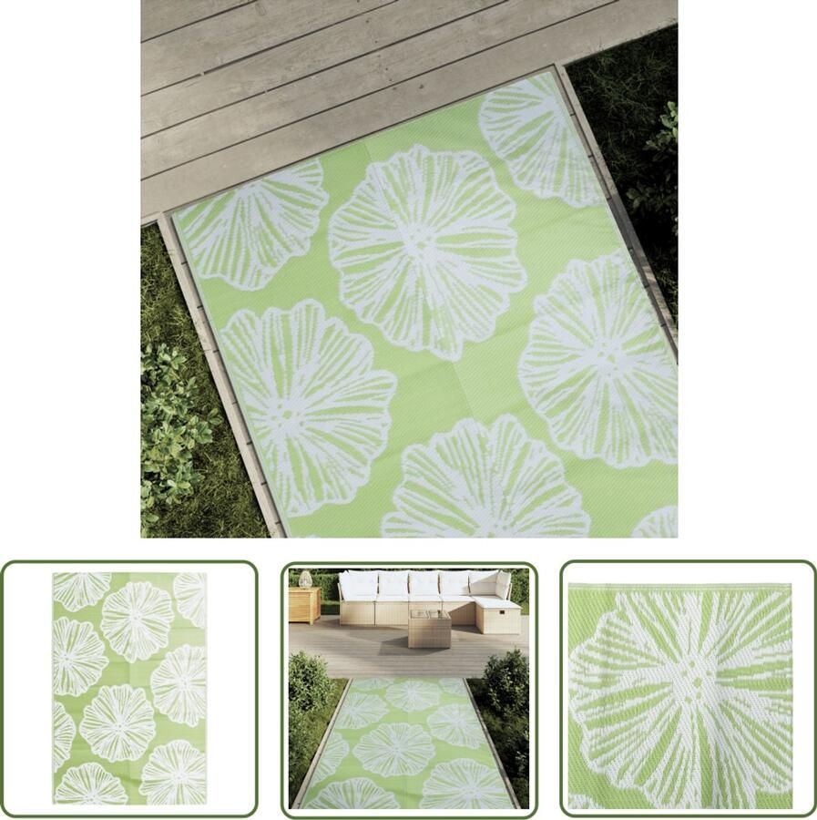 VidaXL Tuintapijt Buitenkleed ARAKIL 120x180 cm PP groen Patio Dekens Groene Kleur Polypropeen