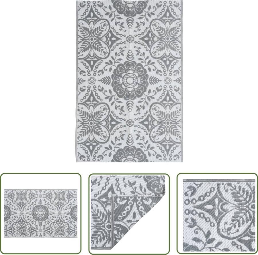 The Living Store Buitenkleed ARAKIL 120x180 cm PP lichtgrijs Tuintapijt Outdoor Tapijt Patio Vloerbedekking Terrasdecoratie Lounge Set Dekentje