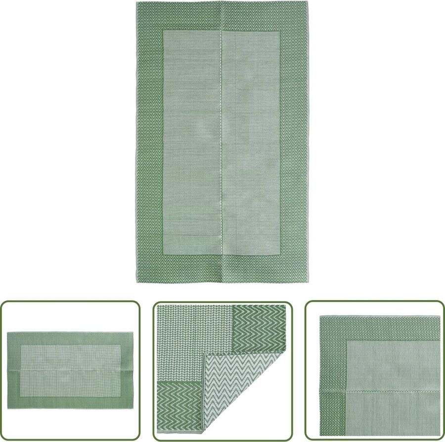 The Living Store Buitenkleed ARAKIL 140x200 cm PP groen Tuintapijt Buitentapijten Terrasdecoratie Outdoor Tapijten Polypropylene Tapijt