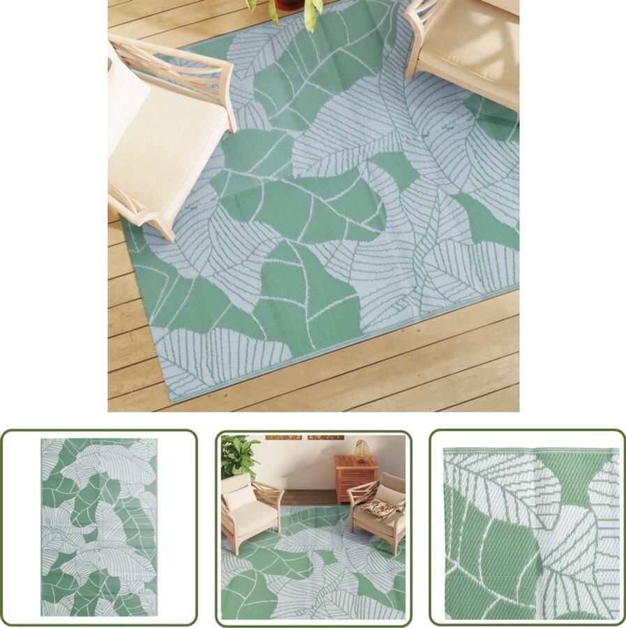 VidaXL Tuintapijt Buitenkleed ARAKIL 190x290 cm PP groen Terrasdecoratie Patiodekking Outdoortextiel