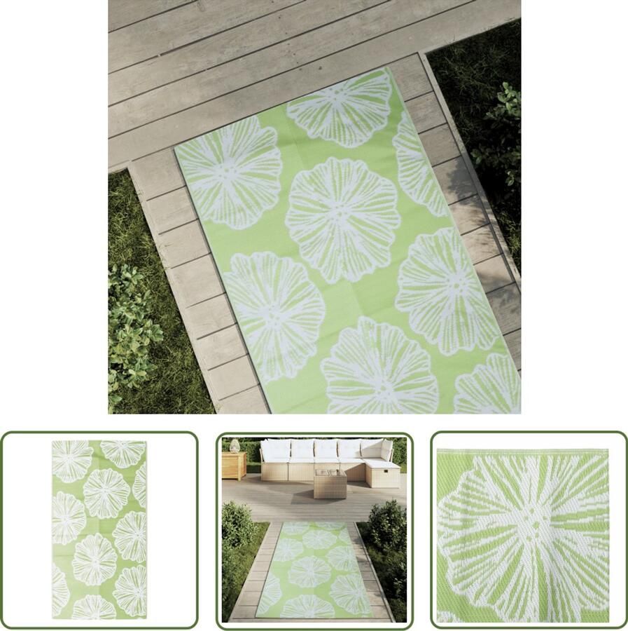 VidaXL Tuintapijt Buitenkleed ARAKIL 80x150 cm polypropeen groen Terrasdecoratie Polypropyleen Groen