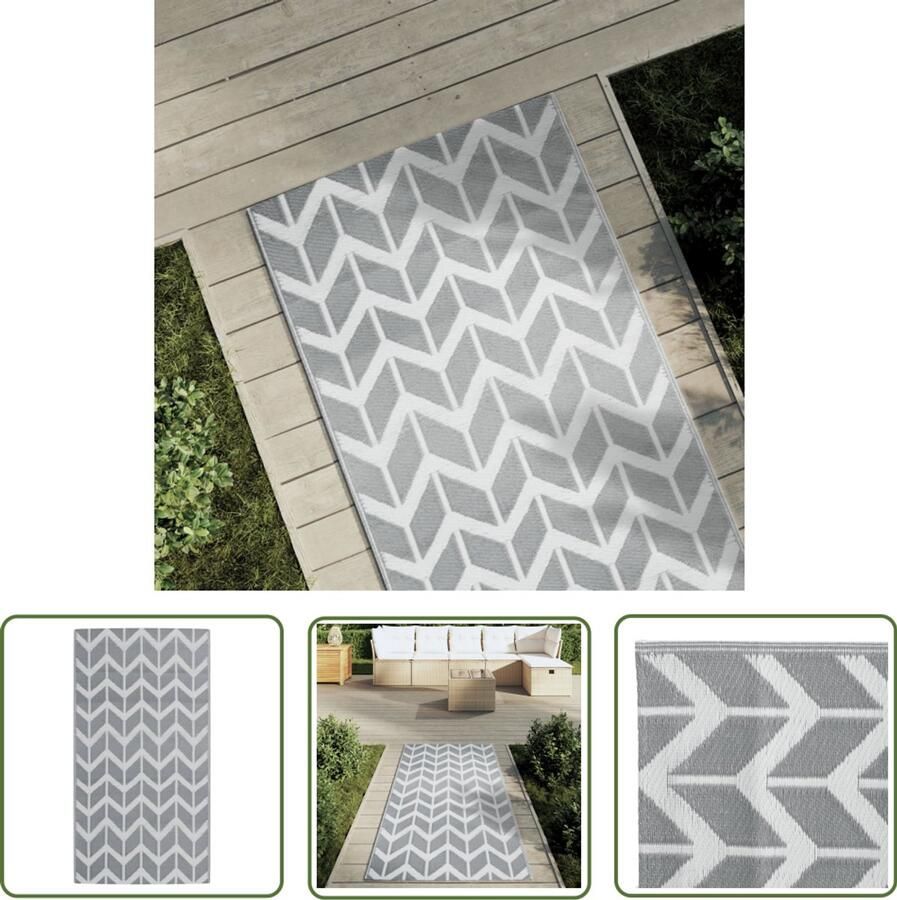 VidaXL Tuintapijt Buitenkleed ARAKIL 80x150 cm PP grijs Patio Dekens Veranda Kleed Polypropylene