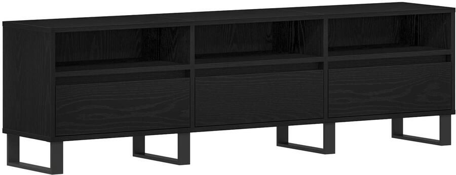 VidaXL TV Kast Zwart eiken Bewerkt hout Groot Zwarte Eiken TV Stand