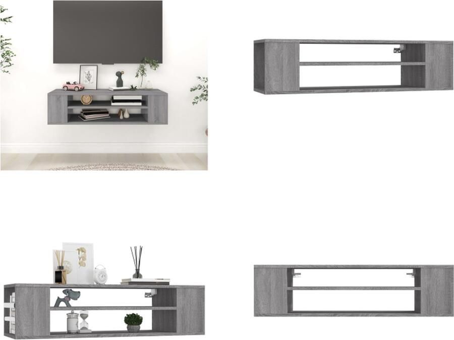 VidaXL -Tv-hangmeubel-100x30x26 5-cm-bewerkt-hout-grijs-sonoma-eiken - Foto 3