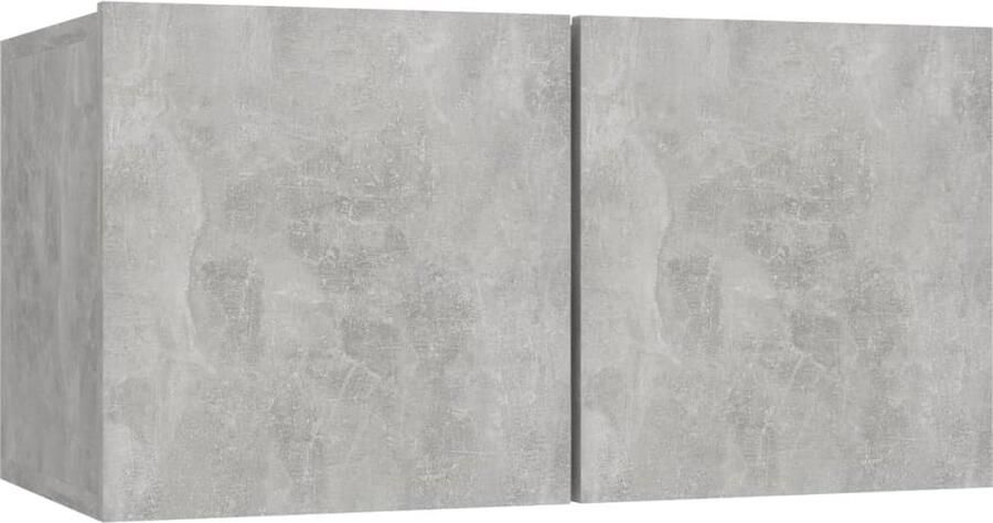 VidaXL Tv-hangmeubel 60x30x30 cm Betongrijs Tv-kast Hfi-kast Wandmontage Betonnen Grijs Houten Tv-kast Media Kast Livingroom Meubilair Tv Stand Boekenplank Opslagruimte