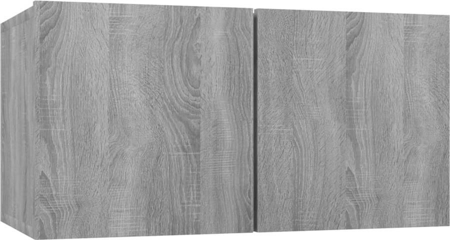 VidaXL Tv-hangmeubel grijs eiken 60x30x30 cm TV-meubel Hangend Tv-meubel Tv Stand Houten Tv-stand Grijze Tv-stand Minimalistisch Tv-meubel