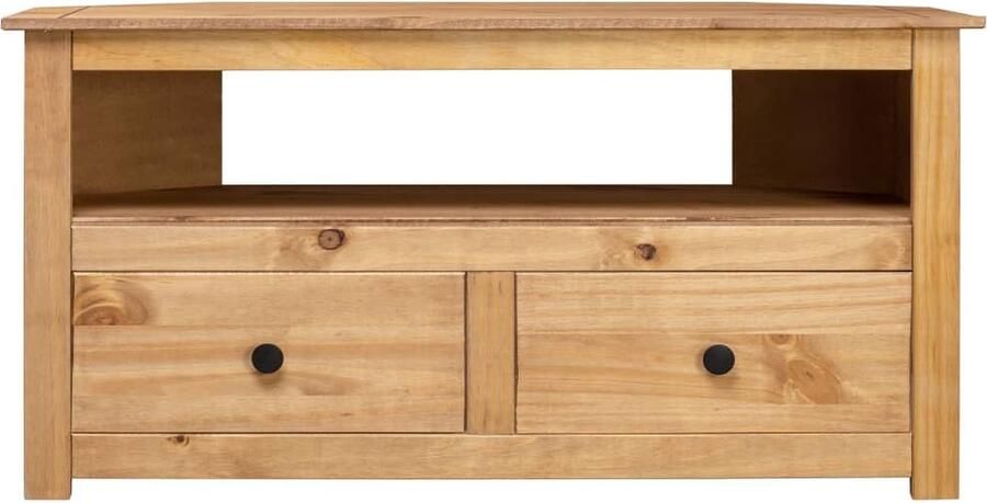 VidaXL Tv-hoekkast massief grenenhout 93x49x49 cm Televisiekast Tv-meubel Grenshout Meubilair Houten Kasten Salontafel Livingroom Furniture Opslagruimte