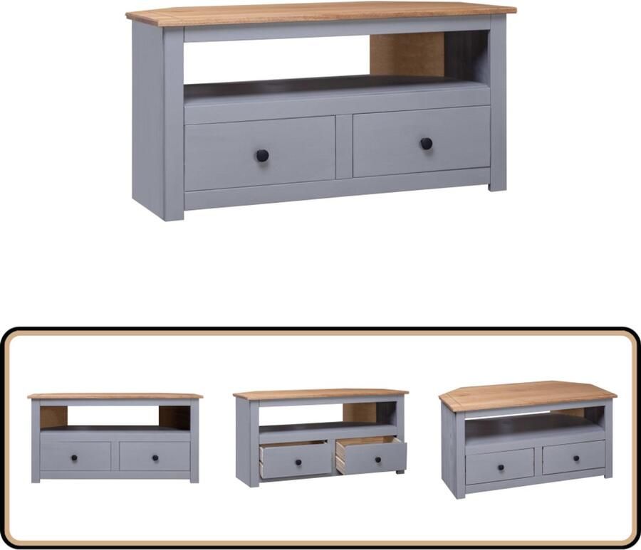 VidaXL Tv-hoekkast Massief Grenenhout 93x49x49 cm Tv Kast Hoekkasten Tv Meubilair Houten Tv Kast Grenoble Houtsoort