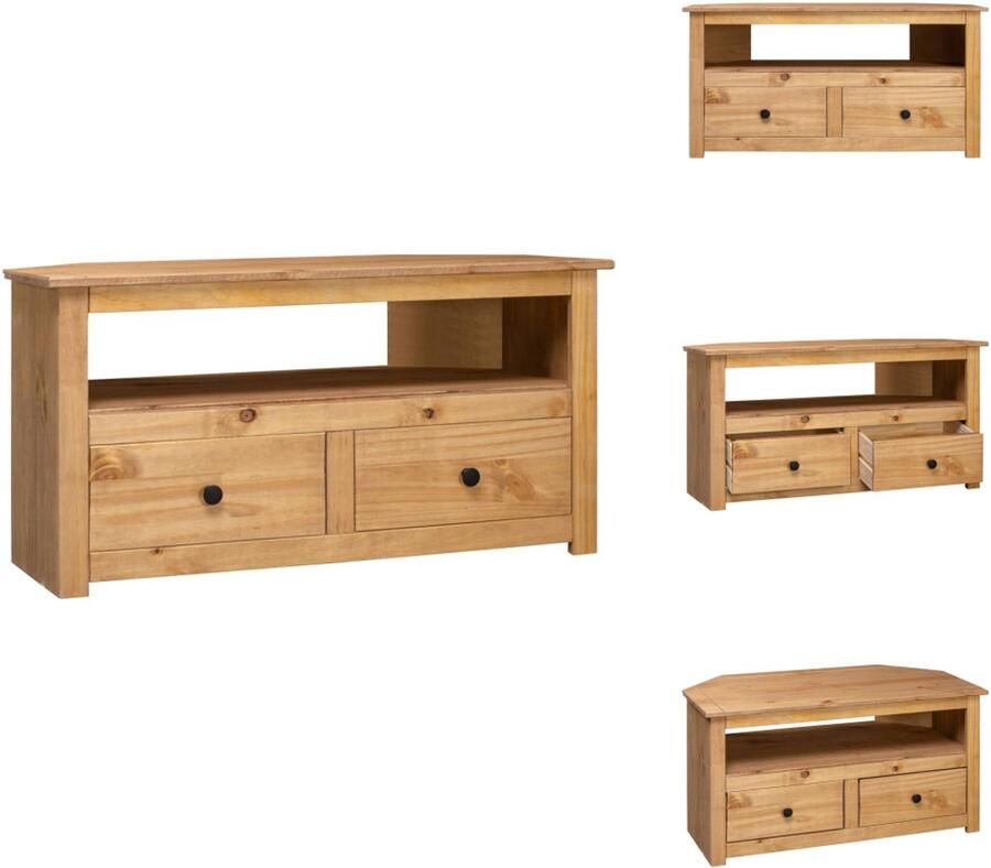 VidaXL Tv-hoekkast Tv-hoekkasten Tv-kast Tv-kasten Tv-hoekkast Panama Range 93x49x49 cm massief grenenhout - Foto 2